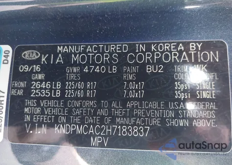 2017 Kia Sportage Lx z USA, uszkodzony, nr VIN KNDPMCAC2H7183837